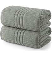 ecolook 2 Pack Large Bath Towels Set,with Hanging Loop,100% Cotton,55 x28 Inches,Lightweight,Quic...