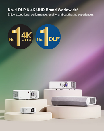 Optoma CinemaX D2 Smart White True 4K UHD Laser Projector with Android TV for Home Theater | Ultr...