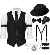 YESSA 1920s Mens Costume,Roaring 20s Costumes for Men,Great Gatsby Costume Men,1920s Mens Outfit ...