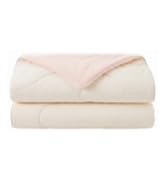 Cozy Bliss Vertical Striped Seersucker Cooling Comforter Queen Size, Lightweight Airflow Silky Co...