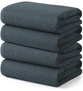 ecolook Waffle Bath Towel Set of 2, 100% Cotton Lightweight & Quick-Dry Bath Towels, Ultra-Absorb...