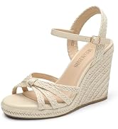 DREAM PAIRS Strappy Espadrille Platform Wedge Sandals for Women Dressy Summer, Comfortable Open T...