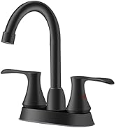 Comllen Matte Black Centerset Bathroom Faucet, 4 Inch 2 Handle Bathroom Sink Faucets with Water H...