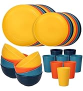 Supernal Wheat Straw Dinnerware, Wheat Straw Plates and Bowls Sets Dishwasher Safe, Unbreakable L...
