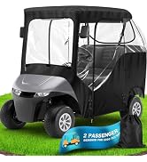 moveland Golf Cart Enclosure, Waterproof 600D Polyester w/Clear PVC Windshield, Compatible with E...