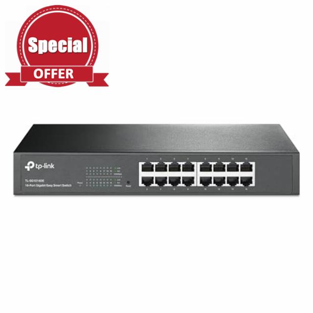 TP-Link 16 Port Gigabit Switch Easy Smart Managed Plug & Play Desktop/Rackmount Sturdy Metal w/ Shielded Ports Support QoS