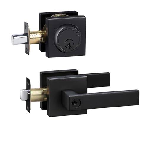 Door Handle with Single Cylinder Deadbolt Lock