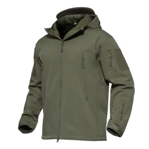 MAGCOMSEN Men's Jacket Tactical Performance Waterproof Softshell Jackets Fleece Lined Ski Snow Winter Windbreake