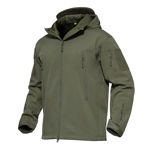 MAGCOMSEN Men's Jacket Tactical Performance Waterproof Softshell Jackets Fleece Lined Ski Snow Winter Windbreake