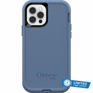 OtterBox Defender Series Screenless Edition Case for iPhone 12 & iPhone 12 Pro (Only) - Case Only - Non-Retail Packaging - Baby Blue Jeans (Blue)