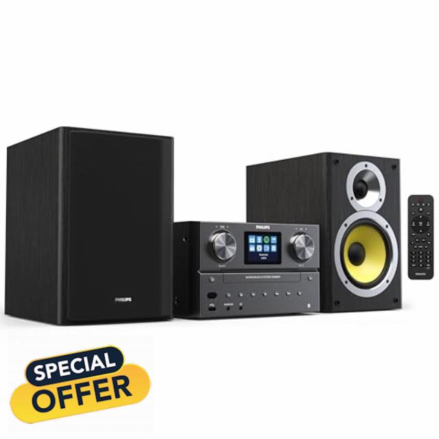 Philips Bluetooth & WiFi Stereo System for Home with CD Player