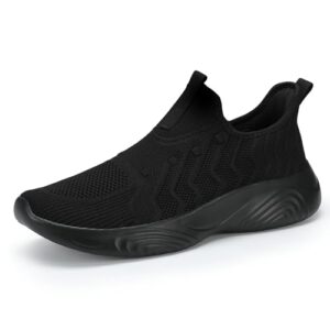MRIP Mens Slip On Walking Shoes Lightweight Comfortable Gym Workout Running Shoes Mesh Breathable Cushion Fashion Tennis Athletic Casual Sneakers