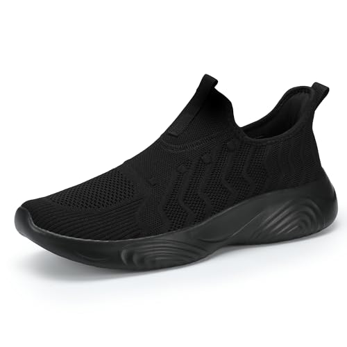 MRIP Mens Slip On Walking Shoes Lightweight Comfortable Gym Workout Running Shoes Mesh Breathable Cushion Fashion Tennis Athletic Casual Sneakers
