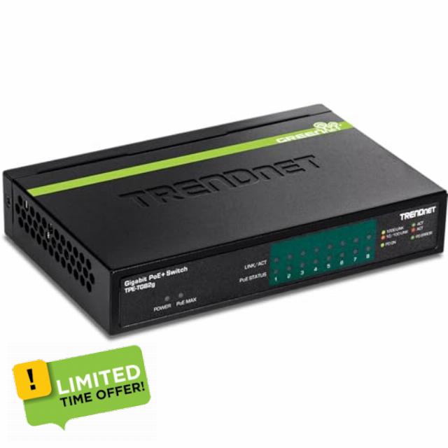 TRENDnet 8-Port GREENnet Gigabit PoE+ Switch