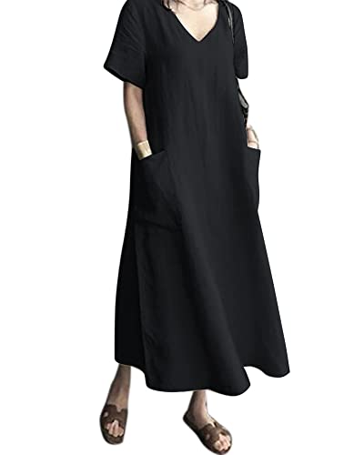 Women's Casual Maxi Dress Soft Breathable with Pockets