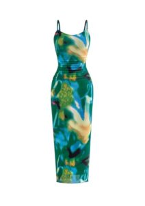 PRETTYGARDEN Summer Wedding Guest Dresses for Women 2026 Spaghetti Strap Mesh Bodycon Beach Vacation Floral Maxi Long Dresses