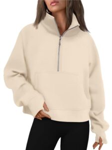 AUTOMET Womens Sweatshirts Half Zip Cropped Pullover Fleece Quarter Zipper Hoodies 2026 Fall Fashion Outfits Clothes