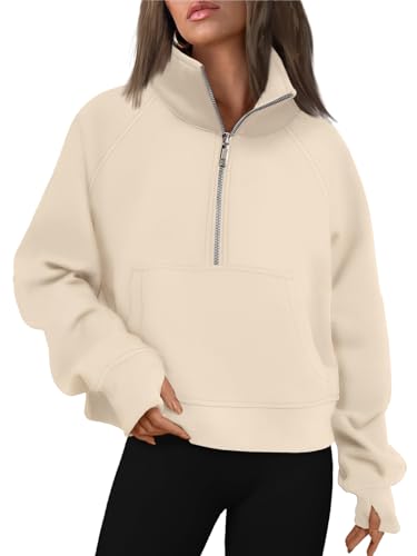 AUTOMET Womens Sweatshirts Half Zip Cropped Pullover Fleece Quarter Zipper Hoodies 2026 Fall Fashion Outfits Clothes