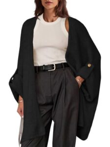 Saodimallsu Womens Oversized Long Cardigan Sweaters Casual Open Front Chunky Knit Slouchy Fall Trendy Sweater Coats