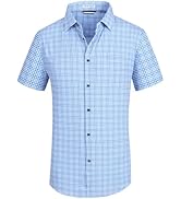 Alex Vando Mens Print Plaid Button Down Shirts Wrinkle Free 4-Way Stretch Casual Dress Shirt for Men
