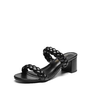DREAM PAIRS Women's Two Braided Strap Low Heels For Women Open Toe Block Chunky Heels Sandals Holiday Party Wedding Dress Pumps Shoes