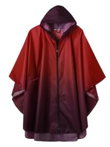 SaphiRose Rain Poncho Jacket Coat Hooded for Adults with Pockets