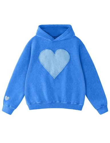 FAIABLE Hoodies for Women Heart Patch Couples Hoodies Sweatshirts Heavyweight Heart Hoodie 2026 Valentines Day hoodies Wome