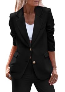 PRETTYGARDEN Women's Spring Fall Business Casual Blazers Long Sleeve Notch Lapel Trendy Work Office Blazer Jackets Outerwea
