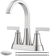 Matte Black Bathroom Sink Faucet, Hurran 4 inch Bathroom Faucets for Sink 3 Hole with Pop-up Drai...