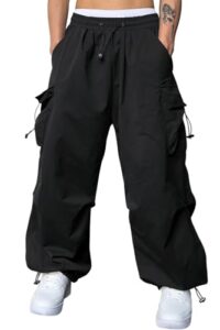 JMIERR Men's Baggy Cargo Pants Trendy Casual Parachute Pant Loose Fit Harem Joggers with Pockets for Streetwea