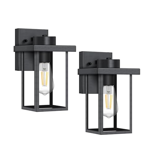 11IN Black Exterior Light Fixtures Anti-Rust Waterproof Outdoor Wall Lantern