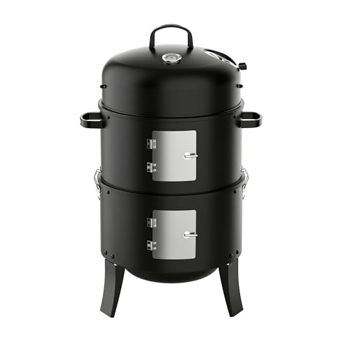 3-in-1 Heavy Duty Outdoor BBQ Grill with Thermometer