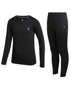 Spyder Kids Thermal Underwear Set - 2 Piece Soft Stretch Moisture Wicking Girls Boys Thermal Set Long Johns for Kids