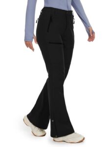 Cycorld Women's Snow Ski Pants Fleece Lined Waterproof Softshell Insulated Flare for Snowboarding Hiking Winter Outdoo