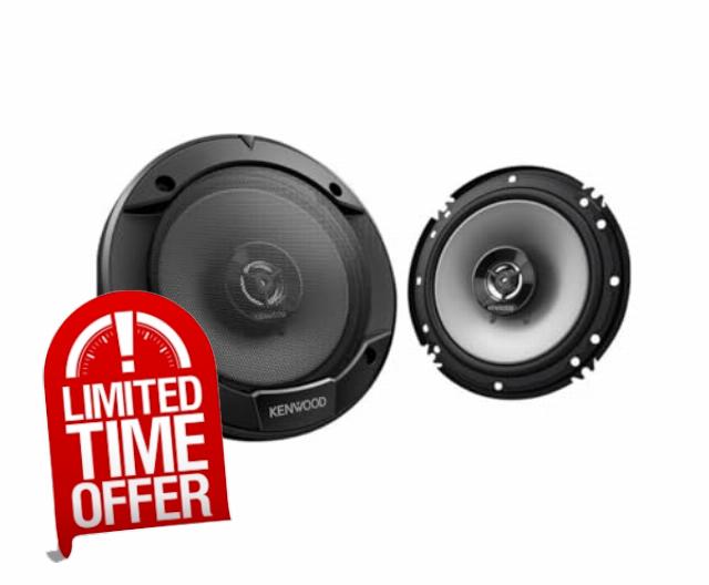 Kenwood KFC-1666S 300 Watts 6.5" 2-Way Car Coaxial Speakers with Sound Field Enhancer - Pai