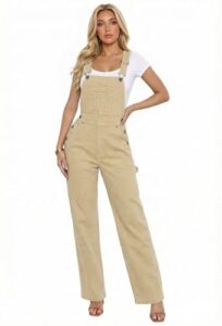 Hybrid & Company Womens Super Comfy Stretch Denim jumpsuit Pants Overalls