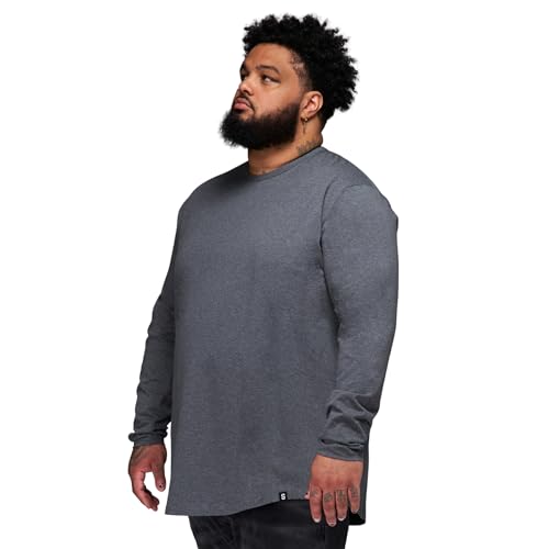 STRONGSIZE Men's Big and Tall Long Sleeve T-Shirts – Stretch Cotton Long Sleeve Tee – Longer Length Crewneck Sizes XL–8XL