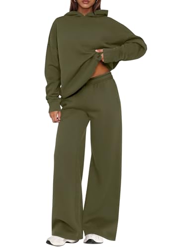 PRETTYGARDEN Womens Sweatsuits 2 Piece Set 2026 Casual Winter Long Sleeve Hoodie Loose Wide Leg Sweatpants Fall Tracksui
