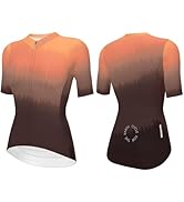 Wulibike Women's Cycling Jersey Short Sleeve,Stylish Gradient Bike Shirt,Moisture Wicking Top for...