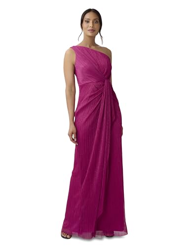 Adrianna Papell One Shoulder Pleated Draped Starburst Gow