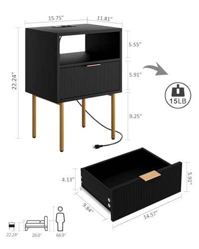 Small Gold Frame Side Table for Bedroom