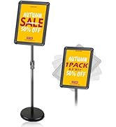6 Pack Sign Holder Stand - 8.5 ×11 inch Standing Display Sign Stand, Adjustable Poster Sign Holde...