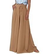PRETTYGARDEN Women's 2026 Summer Wide Leg Palazzo Pants High Waisted Flowy Pockets Trendy Casual ...