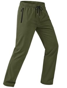 MAGCOMSEN Mens Hiking Pants Lightweight Quick Dry Workout Athletic Jogger with Zipper Pockets Golf Running Gym