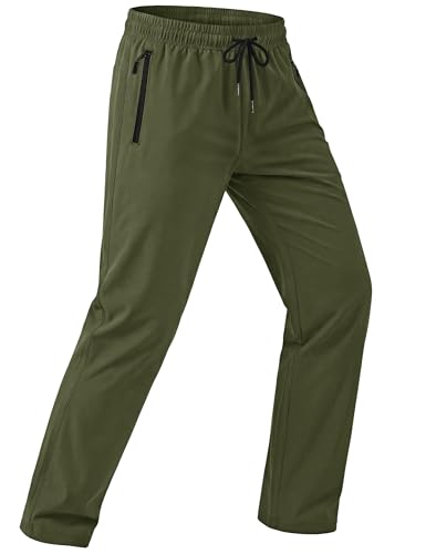 MAGCOMSEN Mens Hiking Pants Lightweight Quick Dry Workout Athletic Jogger with Zipper Pockets Golf Running Gym