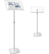 Podium Stand, Lecterns & Podium Height and Angle Adjustable, Metal Pole and Base, Podium for Chur...