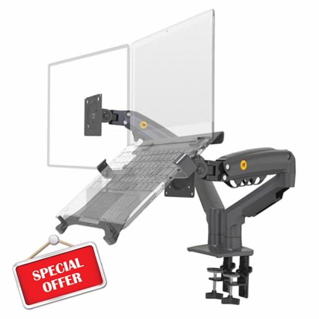 NB ERGONOMIC Laptop Mount with Adjustable Tray for 10-17”Notebook