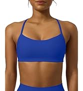 PAVOI ACTIVE Open Back Strappy Yoga Workout Bras for Women - Low Support Criss-Cross Sports Gym B...