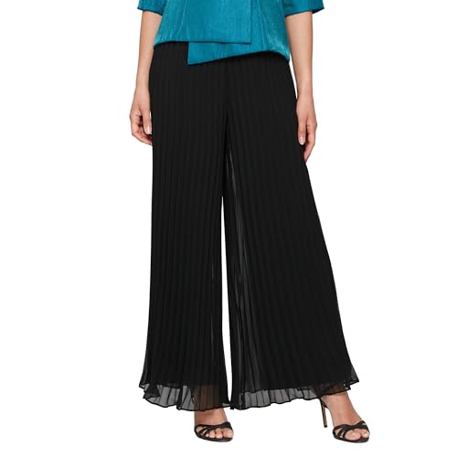 Alex Evenings Womens Wide Leg Chiffon Dress Pant for Mother of The Bride