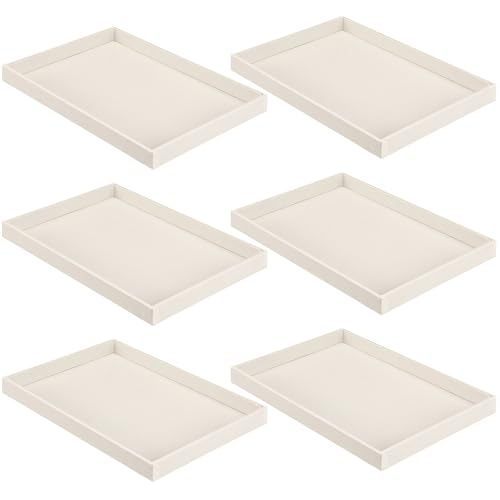 Jewelry Organizer Tray Bracelet Ring Earring Necklace Organizer Empty Plate for Drawers Countertop (Beige)